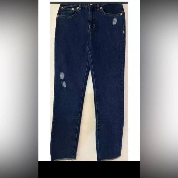 Levi's Girls' High-Rise Straight Jeans - Dark Wash 16 - Picture 7 of 7